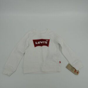 Levi's Girls White Fleece Crewneck Sweatshirt 6x NWT $42